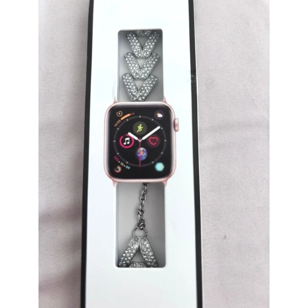 Wingle Silver Rhinestone Chain Band for Apple Watch 40mm W-VD-LINK-40-S/S-a